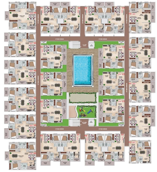 Floor Plan of Aashrayaa Eternia in Begur, Bangalore - Image 196188