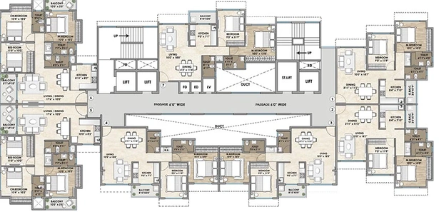 Floor Plan of Mahaavir Pride in Dombivli, Thane - Image 196216