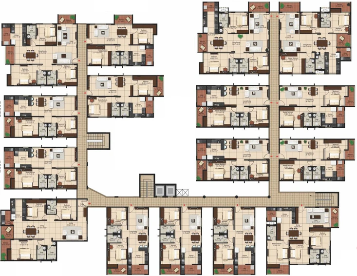 Floor Plan of Aashrayaa Onyx in Devarachikkana Halli, Bangalore - Image 196201