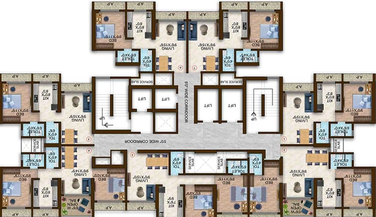 Floor Plan of Majesty Olympus in Vasai East, Palghar - Image 196252
