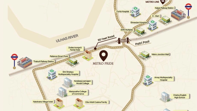 Location of Gauri Vinayak Metro Pride in Thakurli East, Thane - Image 196265
