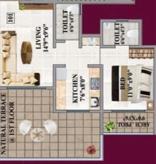 1 BHK Flat in Sai Altezza in Kalyan East, Thane - Image 824834
