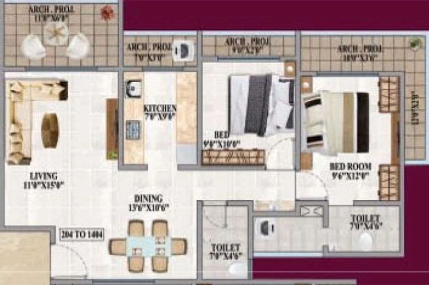 2 BHK Flat in Sai Altezza in Kalyan East, Thane - Image 824835
