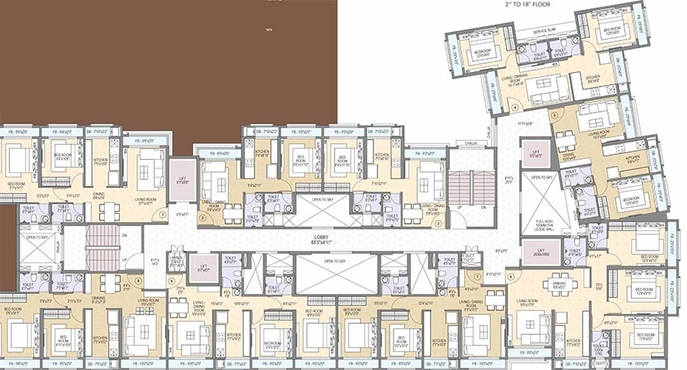 Floor Plan of Space Skylark in Vasai West, Palghar - Image 196569