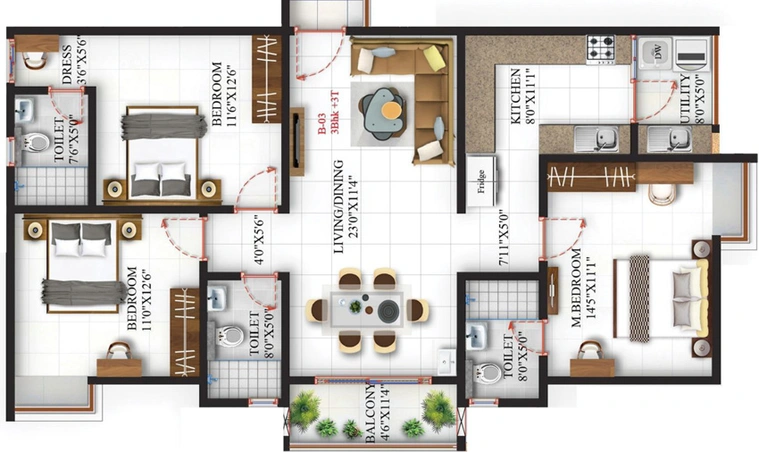 3 BHK Flat in SBR One Residence in Whitefield, Bangalore - Image 824890