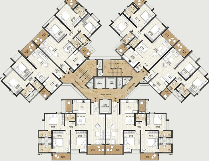 Floor Plan of Pride World City Miami in Charholi, Pune - Image 196629