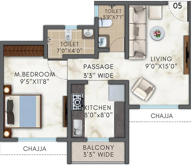 1 BHK Flat in Parwati Colossal in Kalyan East, Thane - Image 824970
