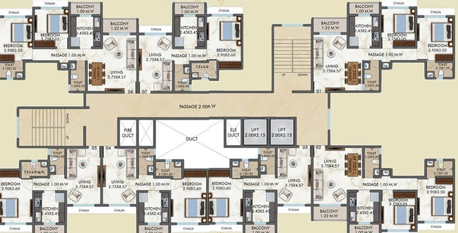 Floor Plan of Parwati Colossal in Kalyan East, Thane - Image 196789