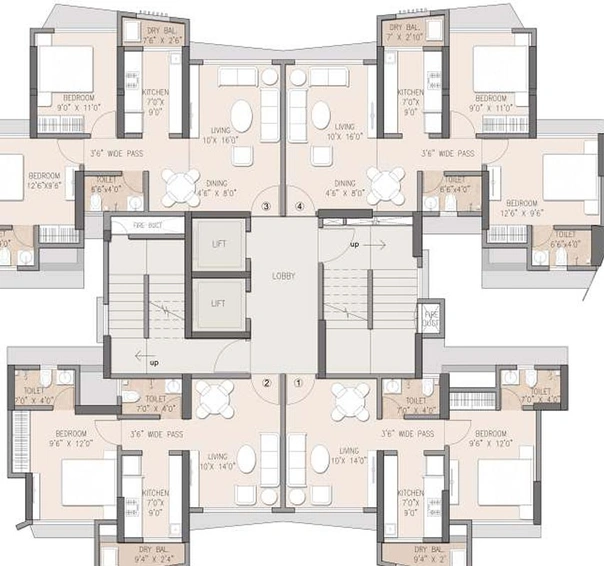 Floor Plan of Raj Shree Shashwat in Mira Road East, Thane - Image 196811