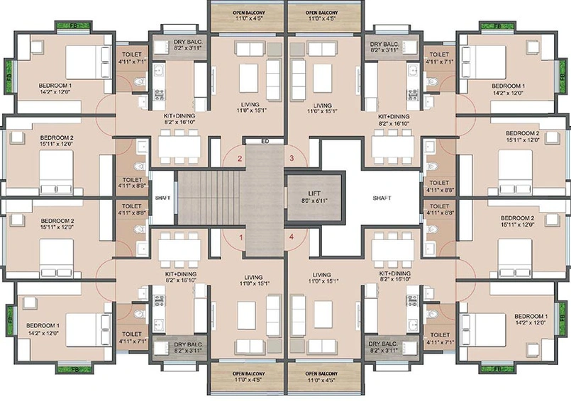 Floor Plan of Siddhashila Madhusagar in Model Colony, Pune - Image 196832
