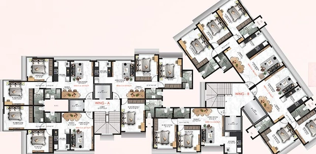 Floor Plan of H Rishabraj Saffron Peace in Borivali West, Mumbai - Image 196855