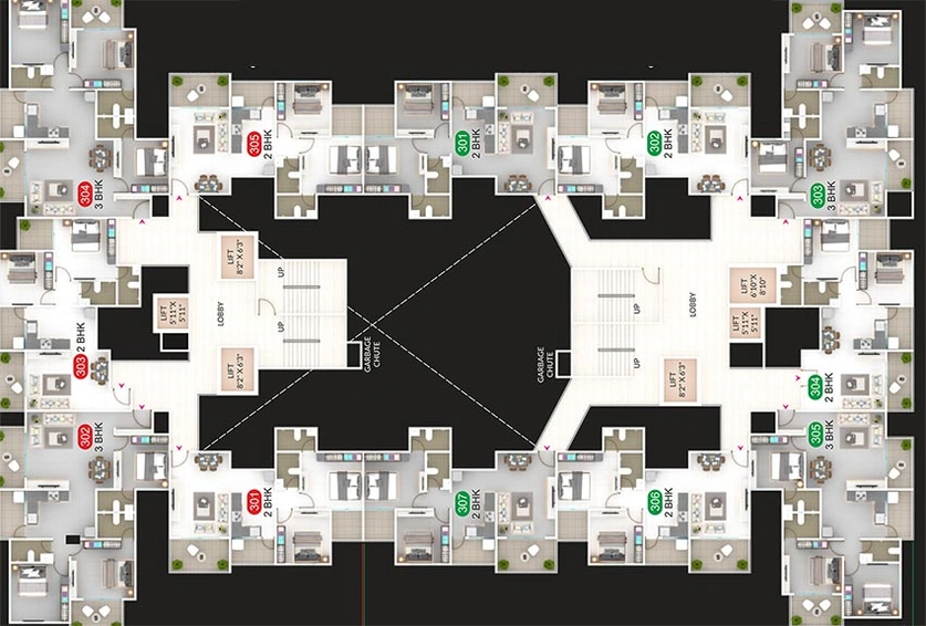 Floor Plan of SK Shyni Gold in Pimpri Chinchwad, Pune - Image 196867