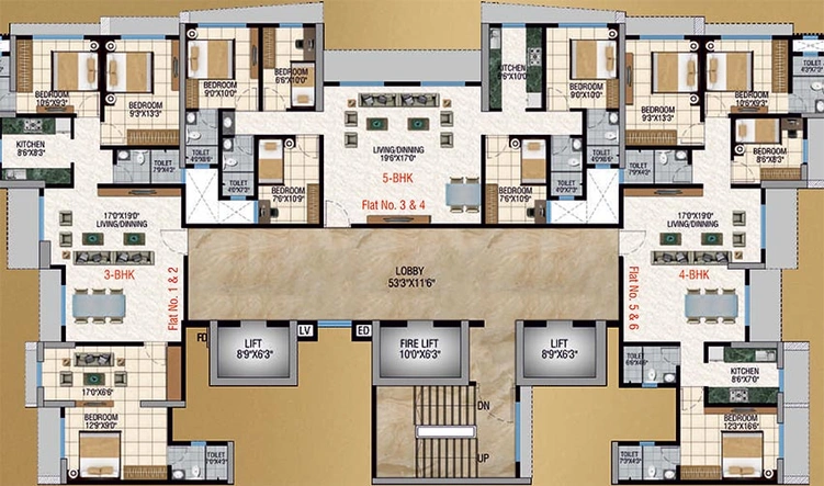 Floor Plan of Sanghvi S3 Epitome in Lower Parel East, Mumbai - Image 197010
