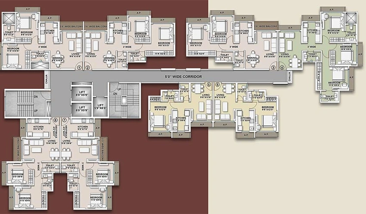 Floor Plan of Sethi Palacio in Vasai West, Palghar - Image 197030