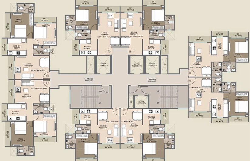 Floor Plan of Sonawane Krishna Trident in Kalyan East, Thane - Image 197048