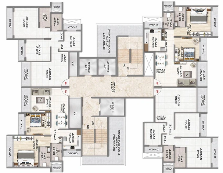 Floor Plan of Varsha Balaji Skyline in Kharghar, Navi Mumbai - Image 197157