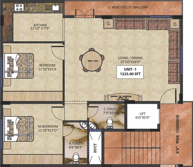 2 BHK Flat in Anubhava Ishwerya Elite in Jayanagar, Bangalore - Image 825069