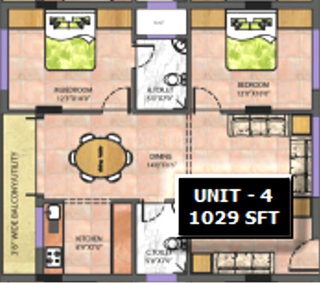 2 BHK Flat in Anubhava Ishwerya Sai Krupa in Hebbal, Bangalore - Image 825072