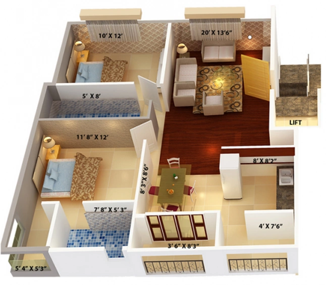 2 BHK Flat in SreeReddy Royal in Banaswadi, Bangalore - Image 825118