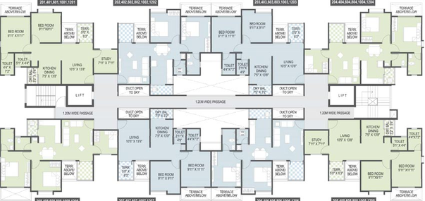 Floor Plan of Yashada Splendid Park in Dudulgaon, Pune - Image 116778