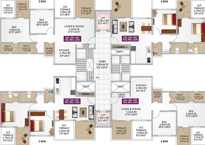 Floor Plan of Nirvaan Oneness in Wakad, Pune - Image 197419