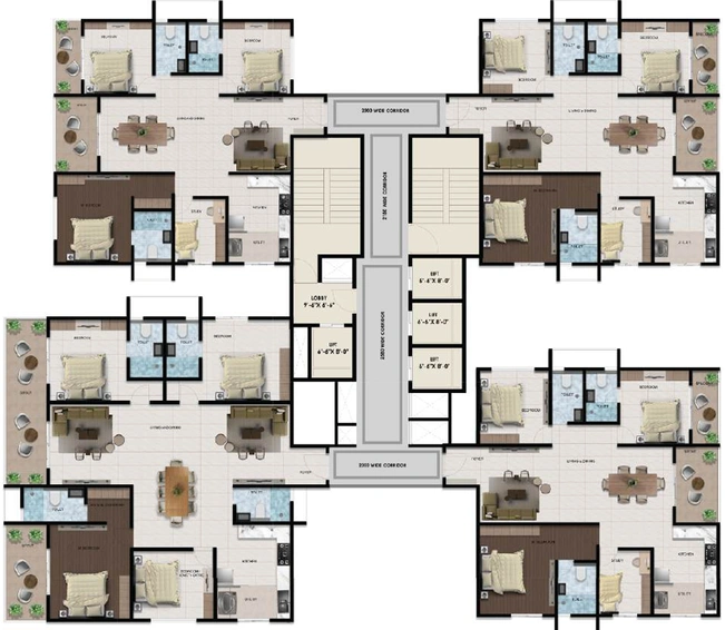 Floor Plan of Amberstone Ventara Residences in Sarjapur Road, Bangalore - Image 197409