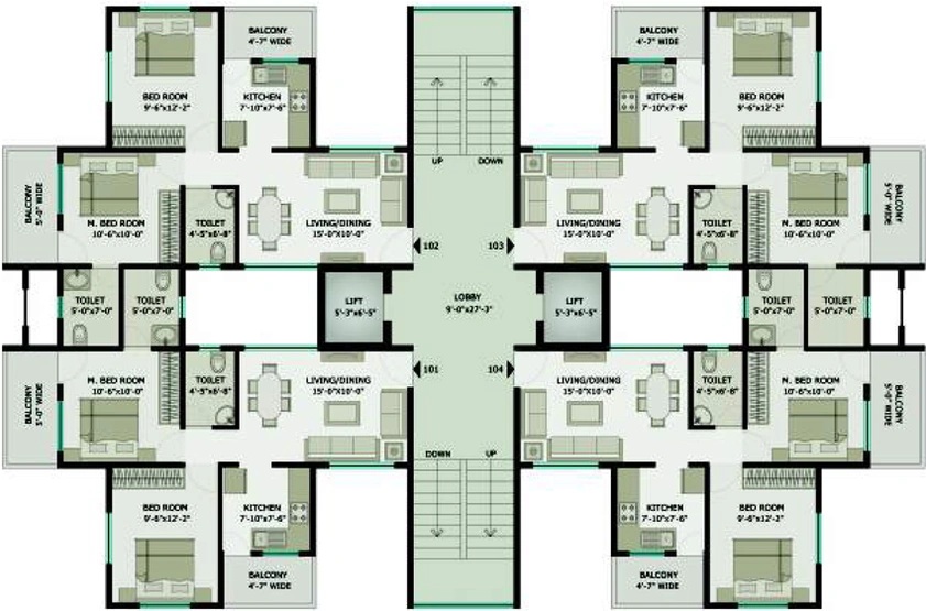 Floor Plan of Pyramid City 4 in Besa, Nagpur - Image 117075