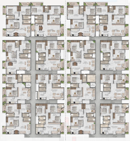 Floor Plan of DK Krishna Residency in Kanakapura, Bangalore - Image 197488