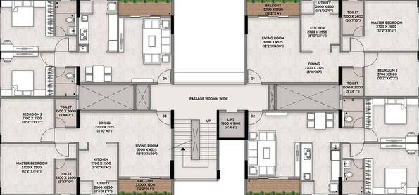 Floor Plan of Prima Imperia in Ravet, Pune - Image 197522