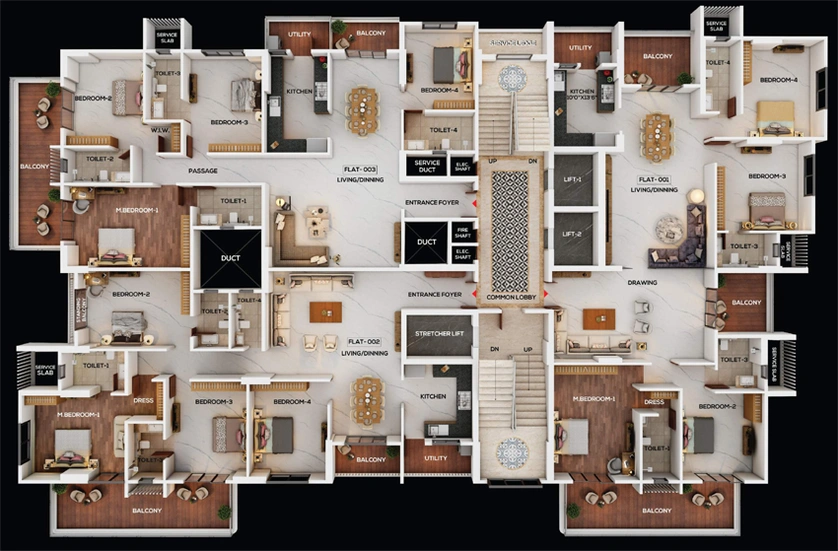 Floor Plan of Kukreja Embassy 2 in Byramji Town Road, Nagpur - Image 118223
