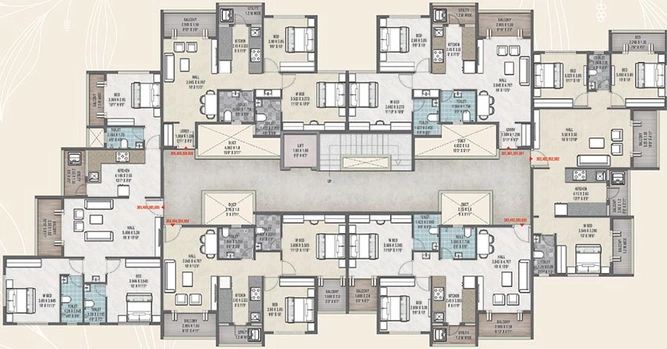 Floor Plan of Makani Tulsi Tirth in Nashik Road, Nashik - Image 197702