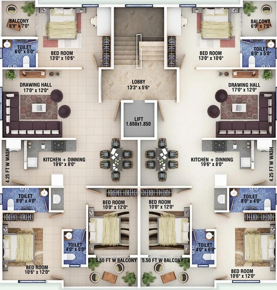 Floor Plan of Kasya Nishigandh in Wardha Road, Nagpur - Image 197723