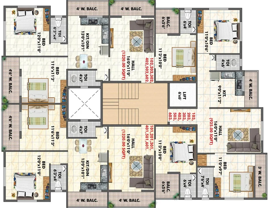 Floor Plan of Shree Krushna Heights in Panchavati, Nashik - Image 117822