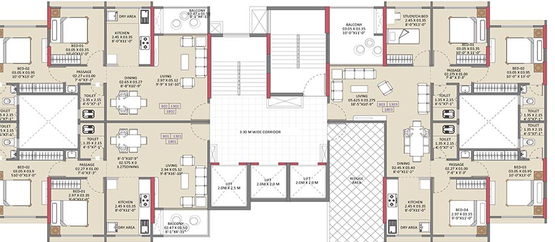 Floor Plan of Vision 24 Degree in Wadmukhwadi, Pune - Image 197773