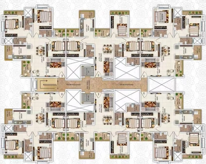 Floor Plan of Shivrai Marigold in Zingabai Takli, Nagpur - Image 197792