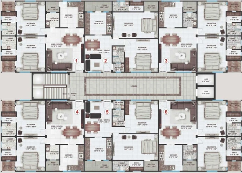 Floor Plan of Mars Orchid Enclave in Nipania, Indore - Image 197855