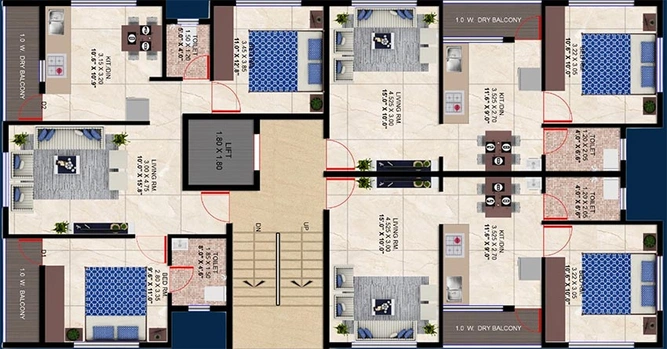 Floor Plan of Mandge Sunshine Park in Pathardi Phata, Nashik - Image 197873