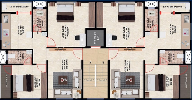 Floor Plan of Mandge Sunshine Pride in Chandshi, Nashik - Image 197881