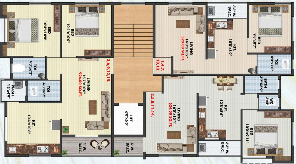 Floor Plan of Sangaleji Sarvadnya Heights in Makhmalabad, Nashik - Image 117855