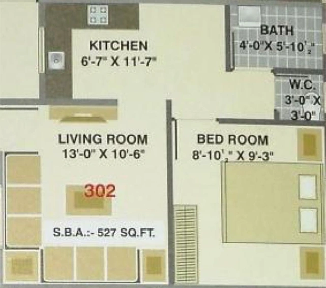 1 BHK Flat in AP Shree Balaji Icon in Vishwas Colony, Vadodara - Image 825405