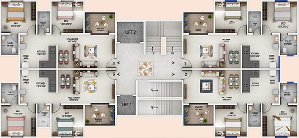 Floor Plan of Iris Capetown Heights in Pimpri Chinchwad, Pune - Image 198205