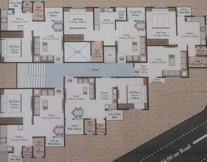 Floor Plan of Shiv Samip in Waghodia Road, Vadodara - Image 198238