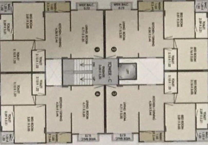 Floor Plan of Shiv Shivay Residency in Harni, Vadodara - Image 198292