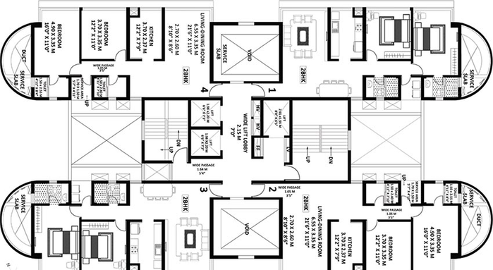 Floor Plan of Godrej Platinum Wing B4 in Vikhroli East, Mumbai - Image 198390