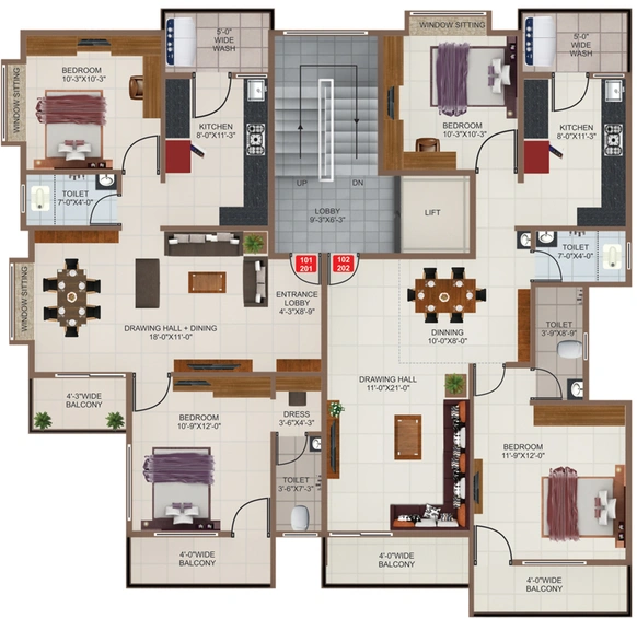 Floor Plan of Tajshri Manmandira 3 in Manish Nagar, Nagpur - Image 121564