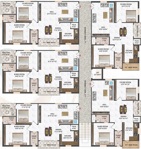 Floor Plan of Bommarillu Brindavan in Ameenpur, Hyderabad - Image 198442