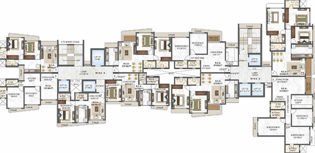 Floor Plan of Vaswani Vista One in Kandivali West, Mumbai - Image 198490