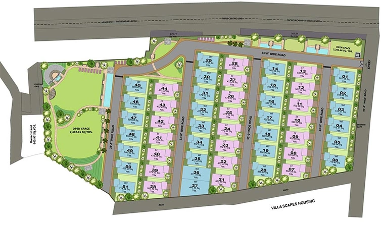 Master Plan of NK Leasing Urban Villas in Gandipet, Hyderabad - Image 198542