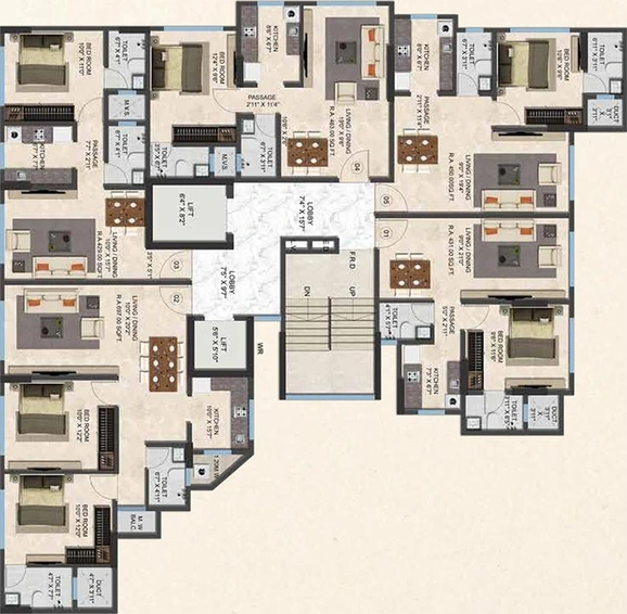 Floor Plan of Newyork Ranbir Heights in Andheri East, Mumbai - Image 198575