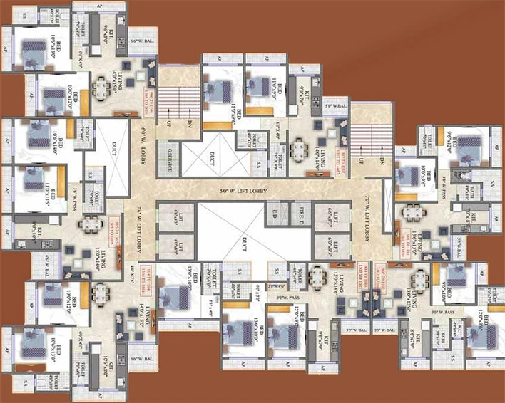 Floor Plan of Western Sai Galaxy in Kalyan West, Thane - Image 198596